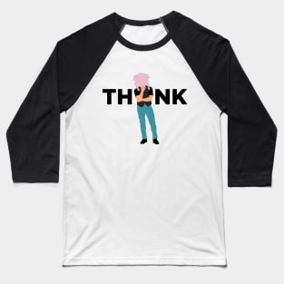 Thanksgiving Turkey Head Thinking Baseball T-Shirt